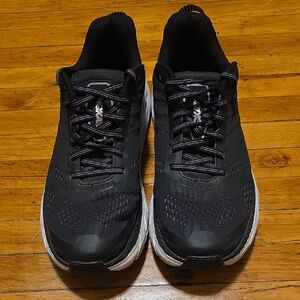 Hoka Black Athletic Running Shoes with White Midsole